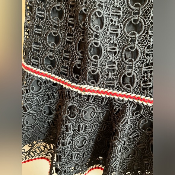 SANDRO Richard Chain-link Lace Skirt In Black - Picture 8 of 11